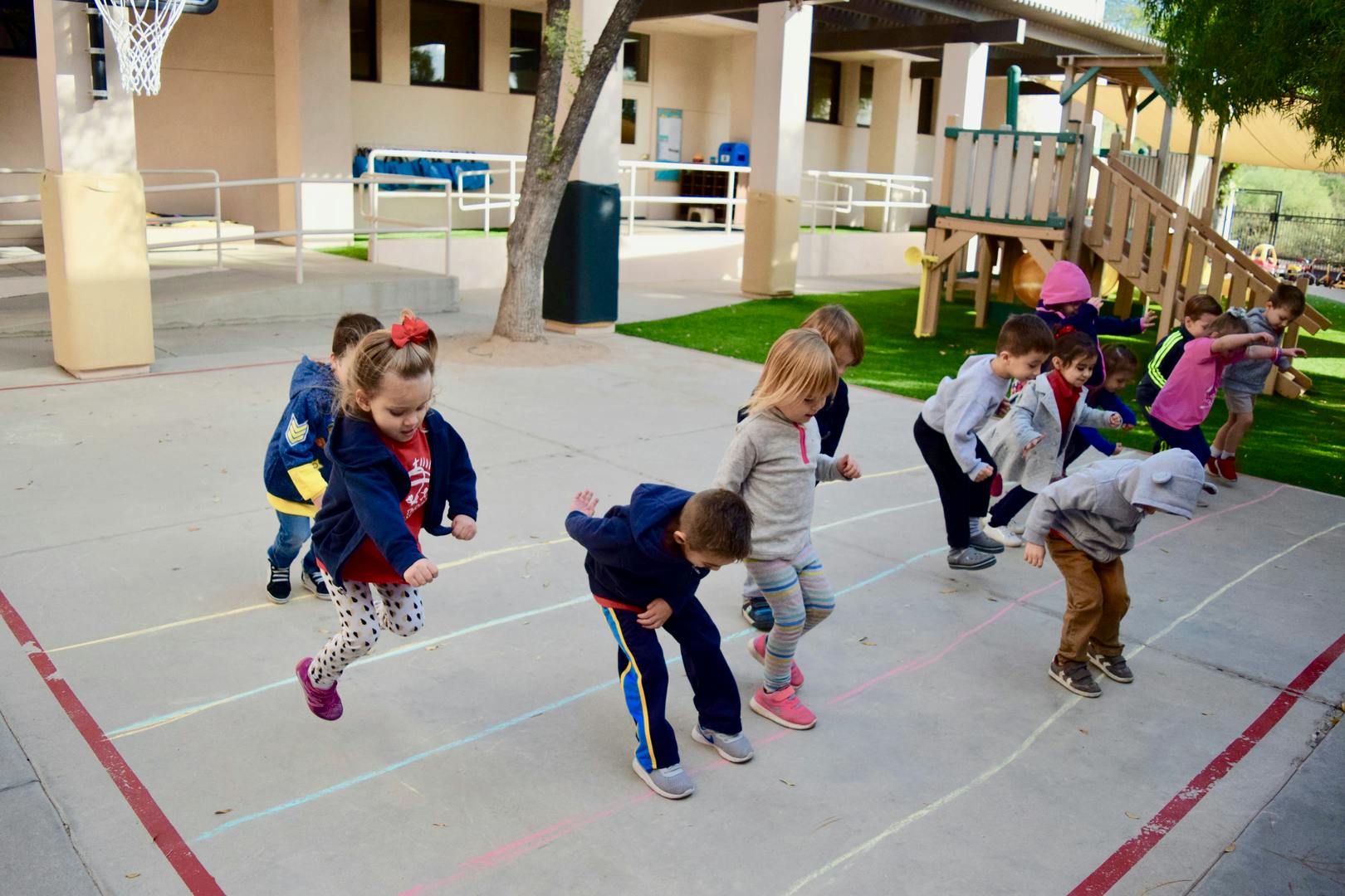 Group of children playing outdoors