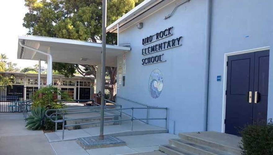 Building with "Bird Rock Elementary School" on the wall