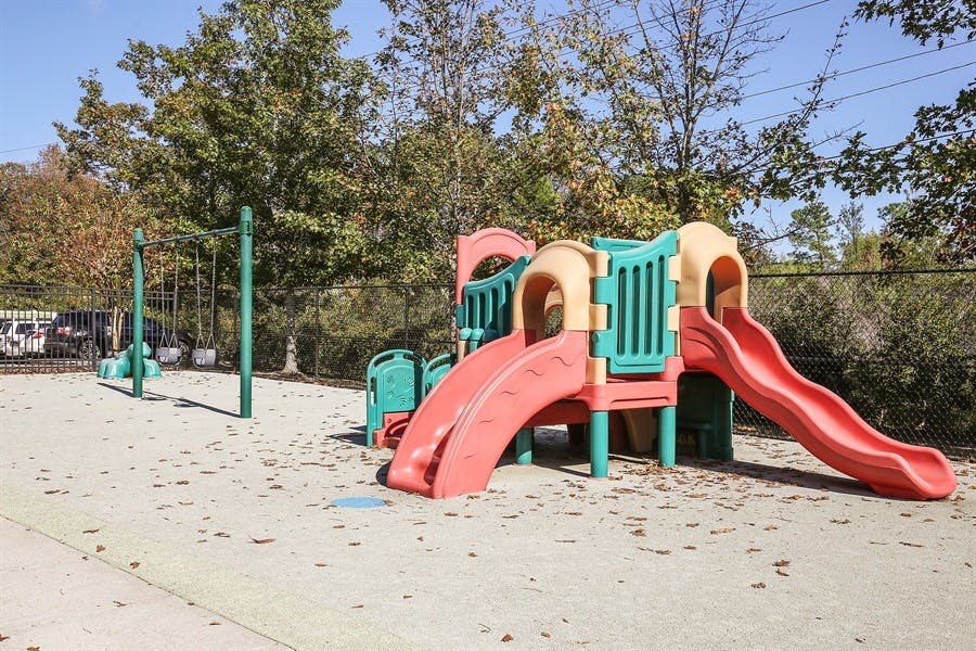 Playground with slides and swings