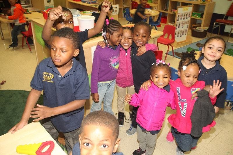 Group of children in a classroom