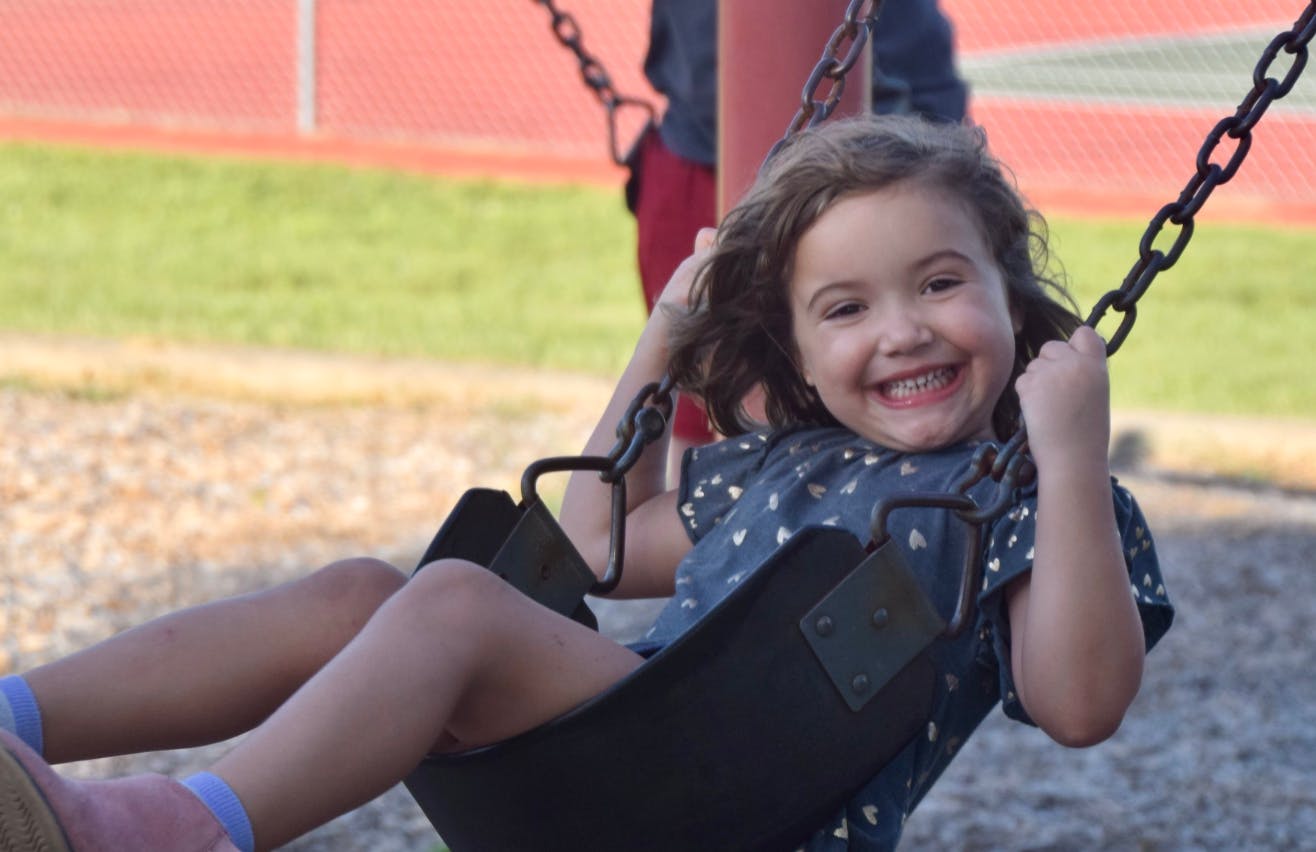 Child on a swing