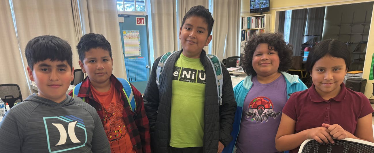 Five children standing together