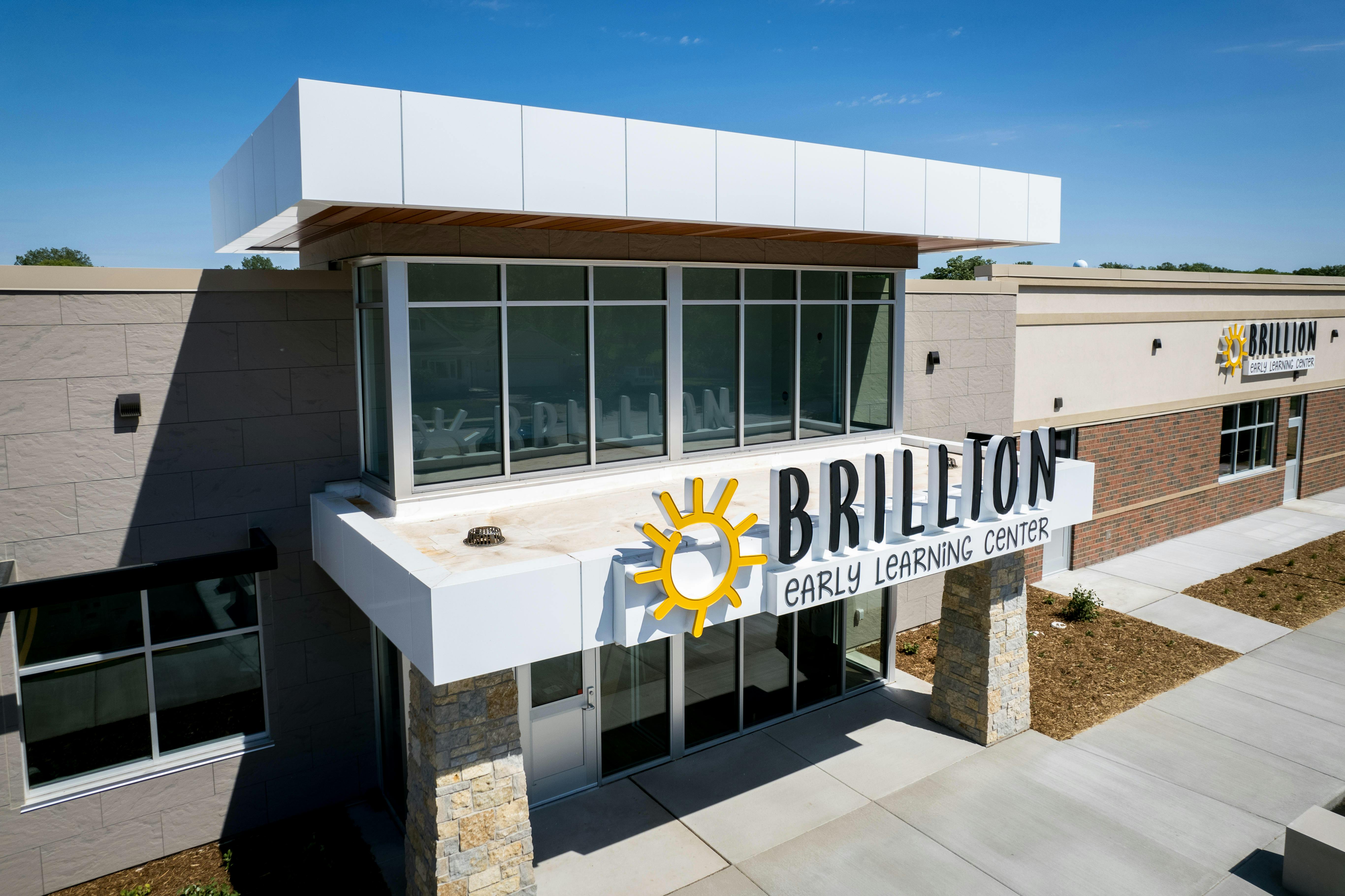 Exterior of a building with a sign that reads "Brillion Early Learning Center"