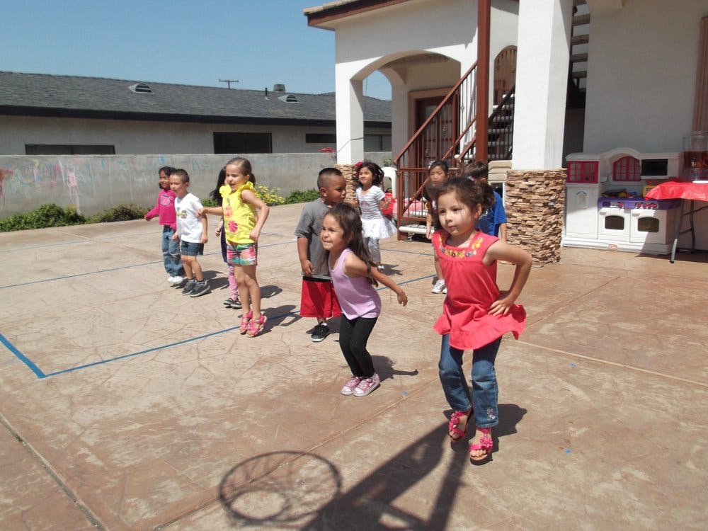 Group of children playing outdoors