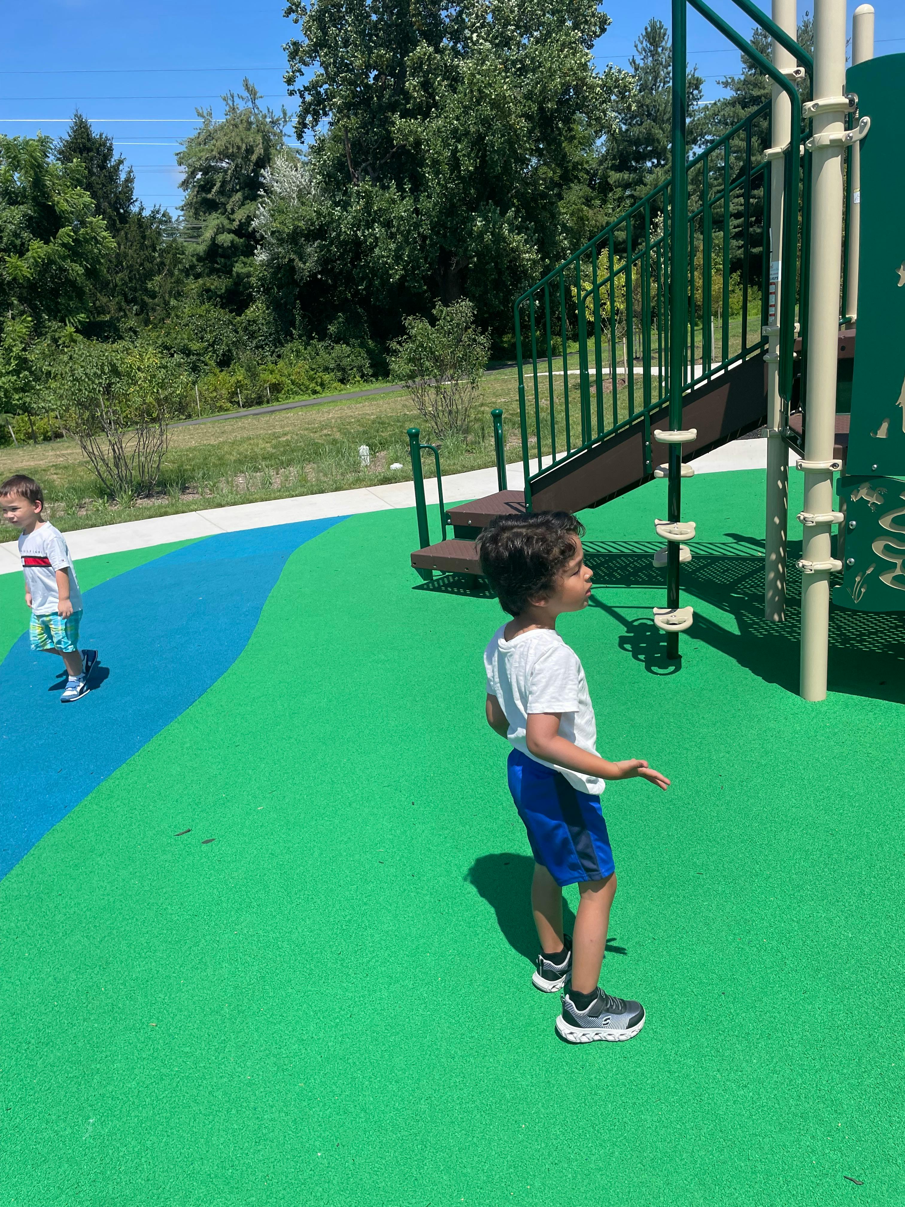 Two children on a playground