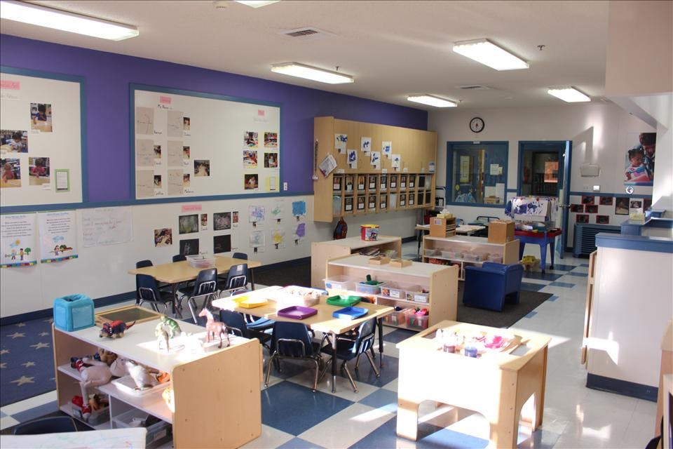 An empty early childhood education classroom