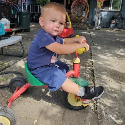Child on a tricycle