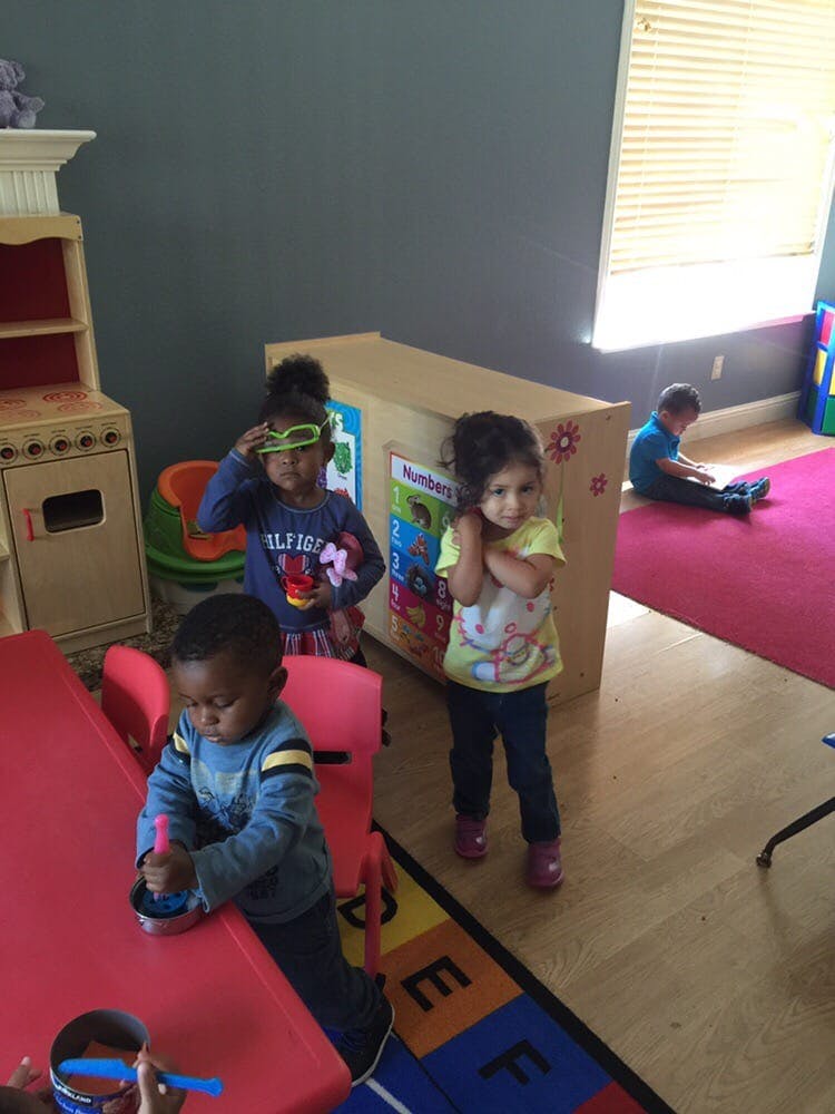 Children playing in a classroom