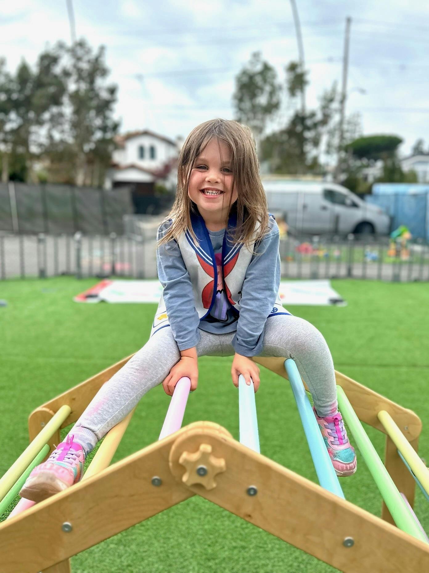 Child on a climbing frame