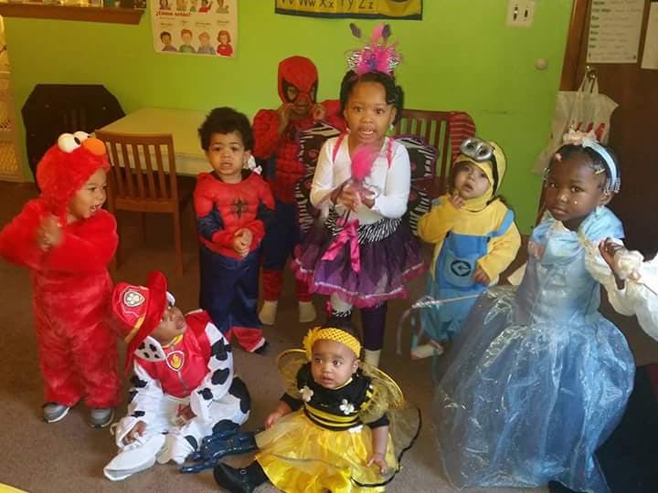 Group of children in various costumes