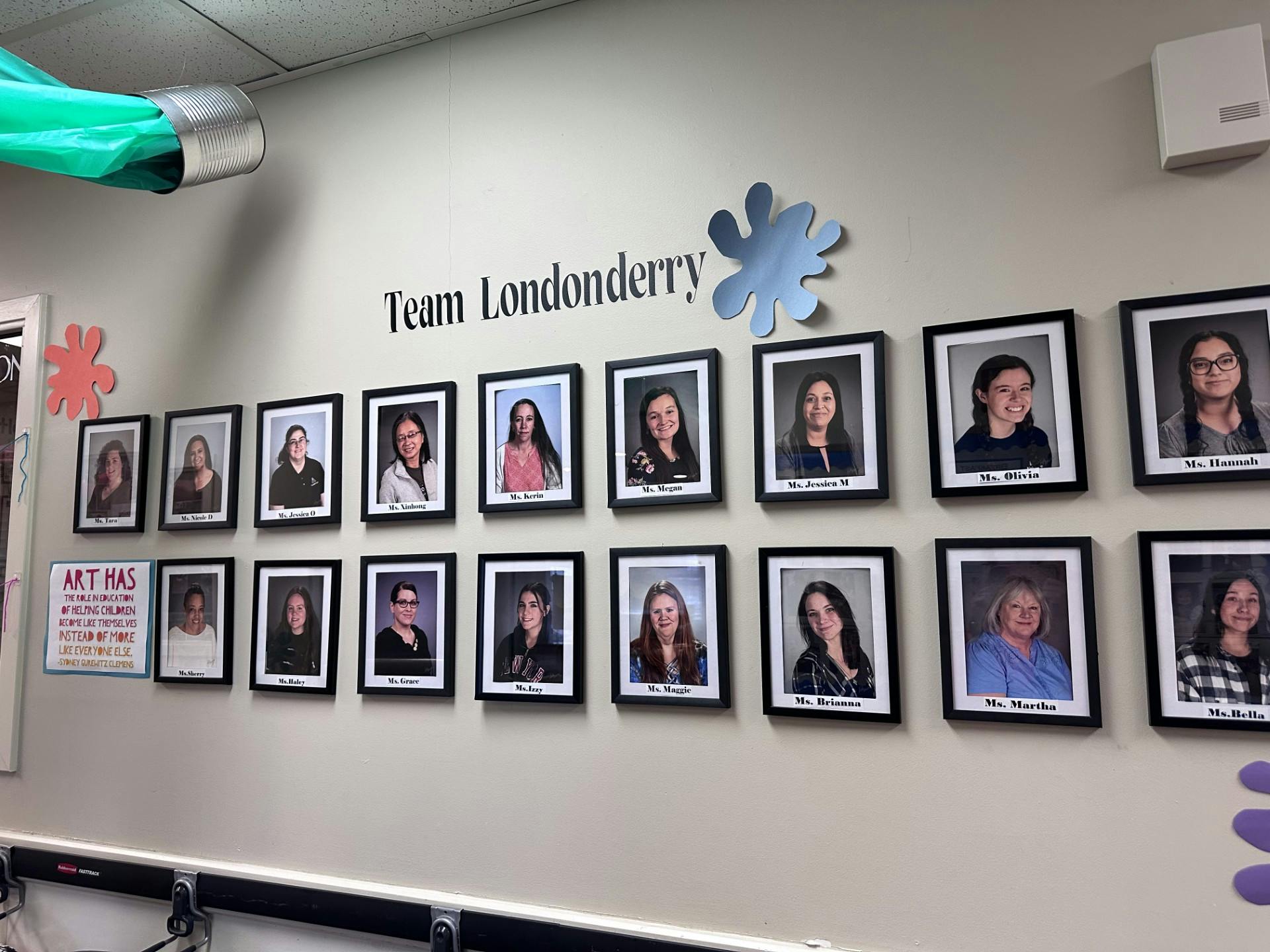 Team Londonderry text above two rows of framed headshots of women