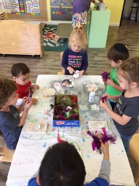 Children sitting around a table doing crafts