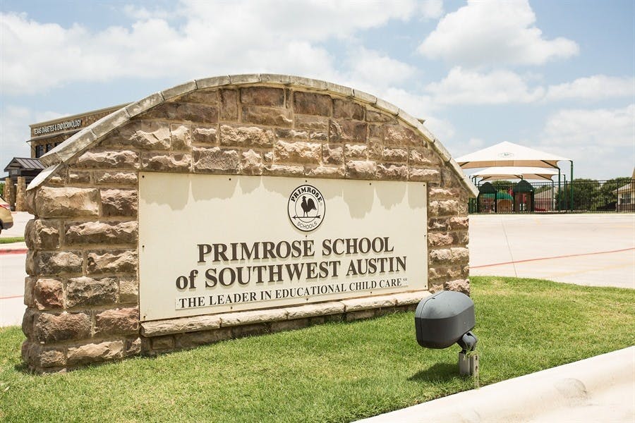 Stone sign for Primrose School of Southwest Austin
