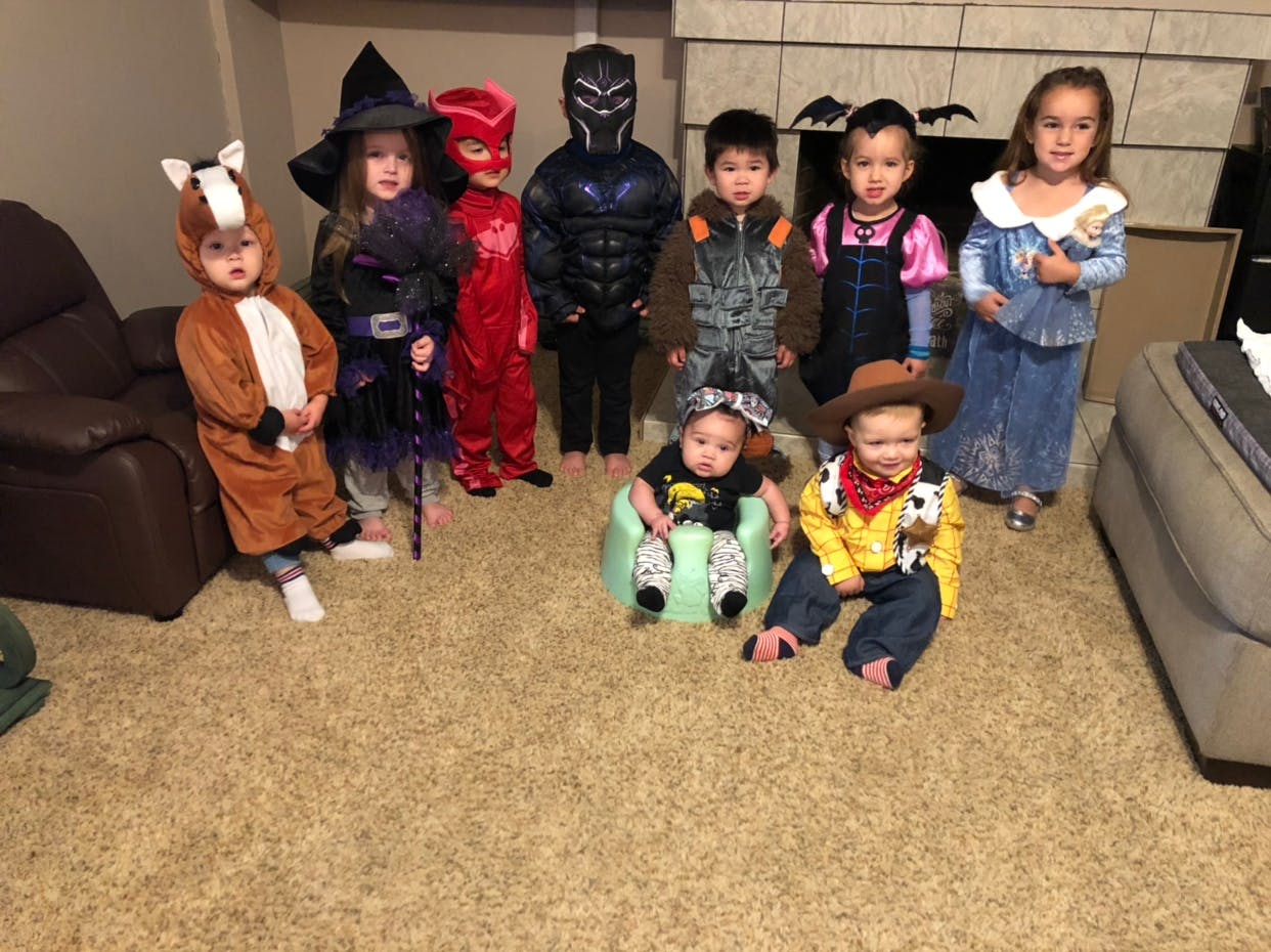 Group of children in various costumes
