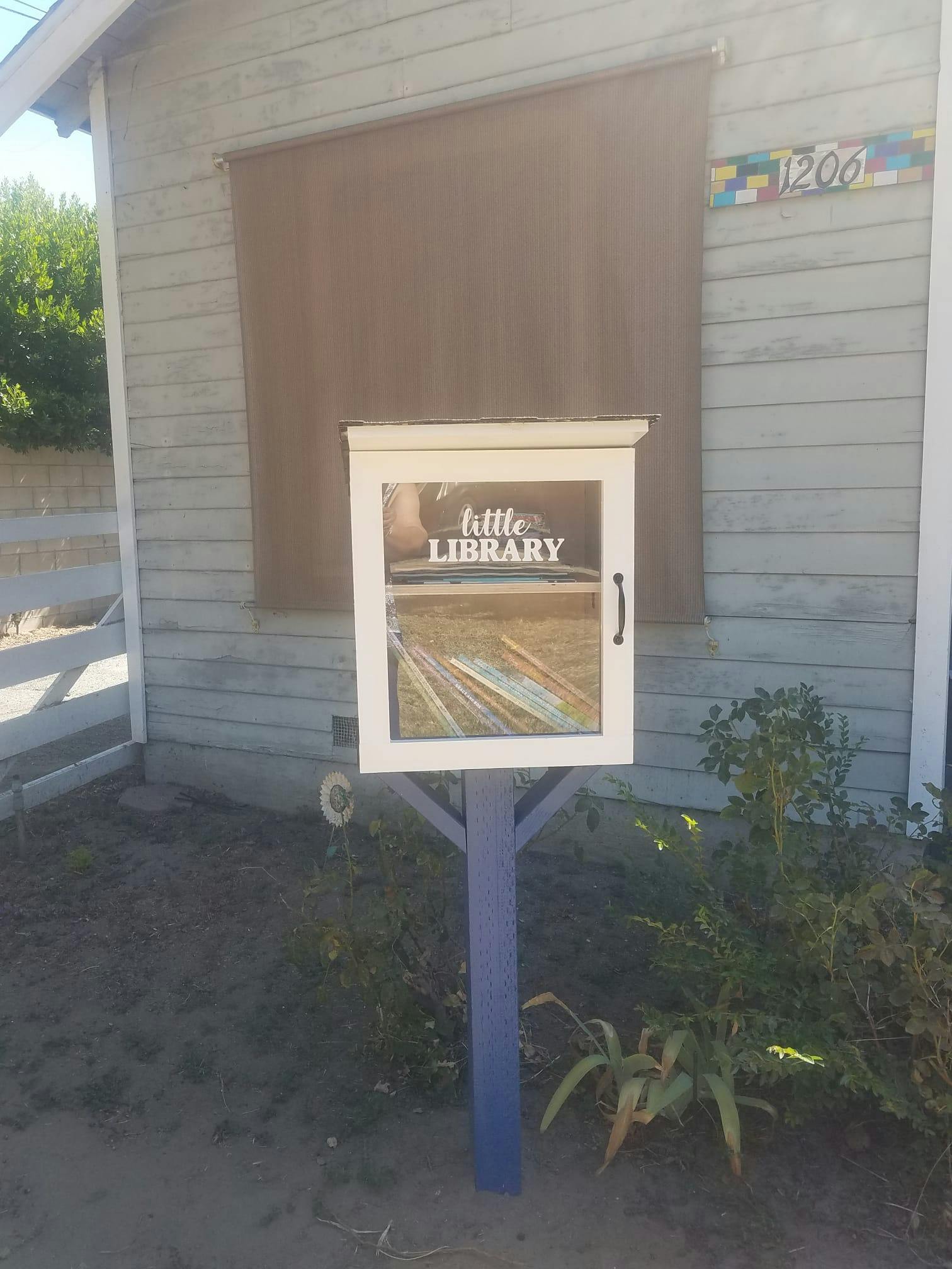 Little Library box with books inside
