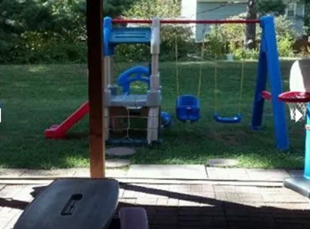 Playground with slide and swings