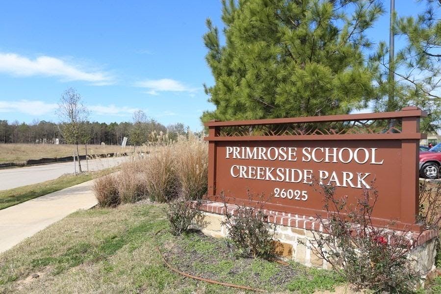 Primrose School Creekside Park sign with 26025