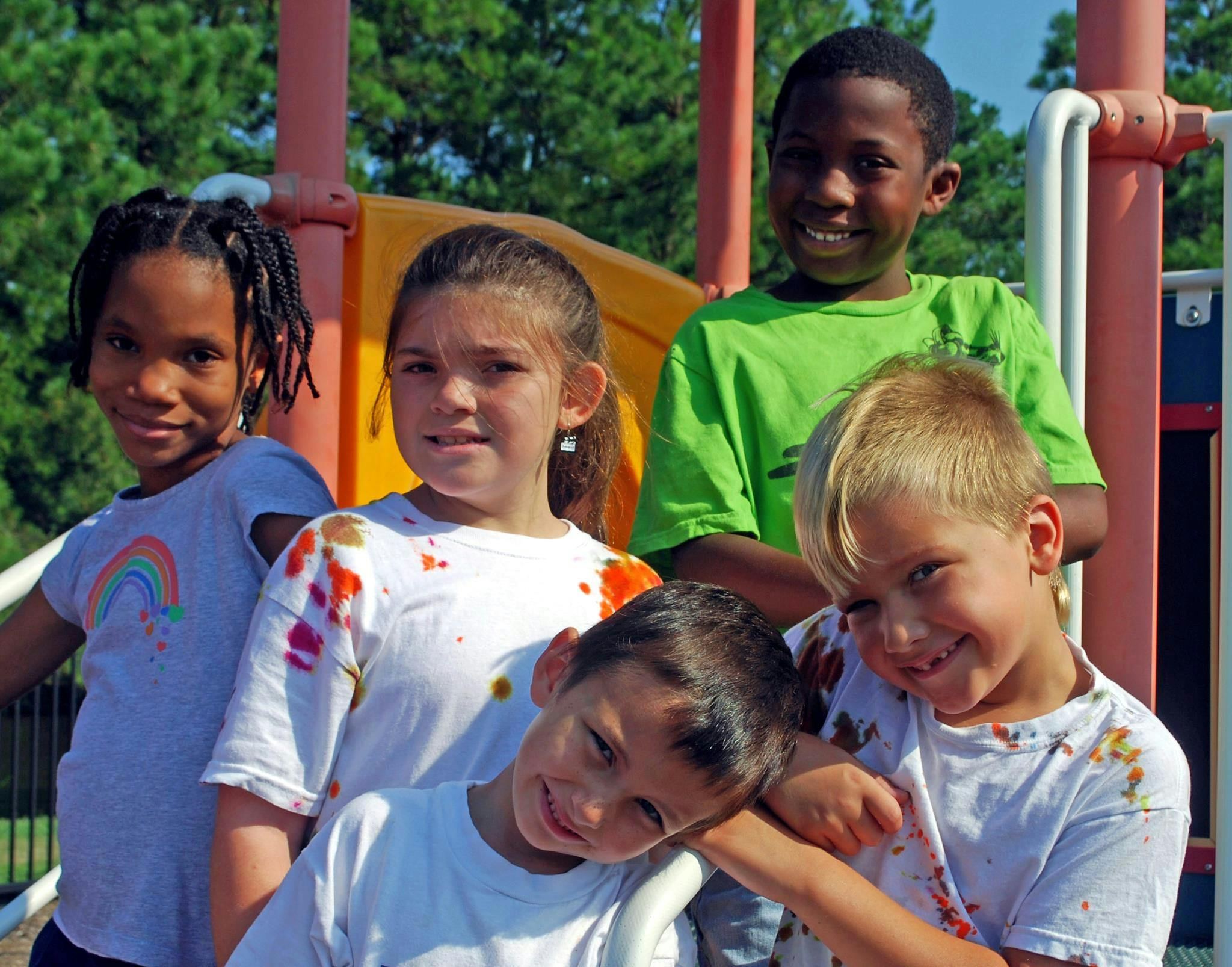 Five children on a playground