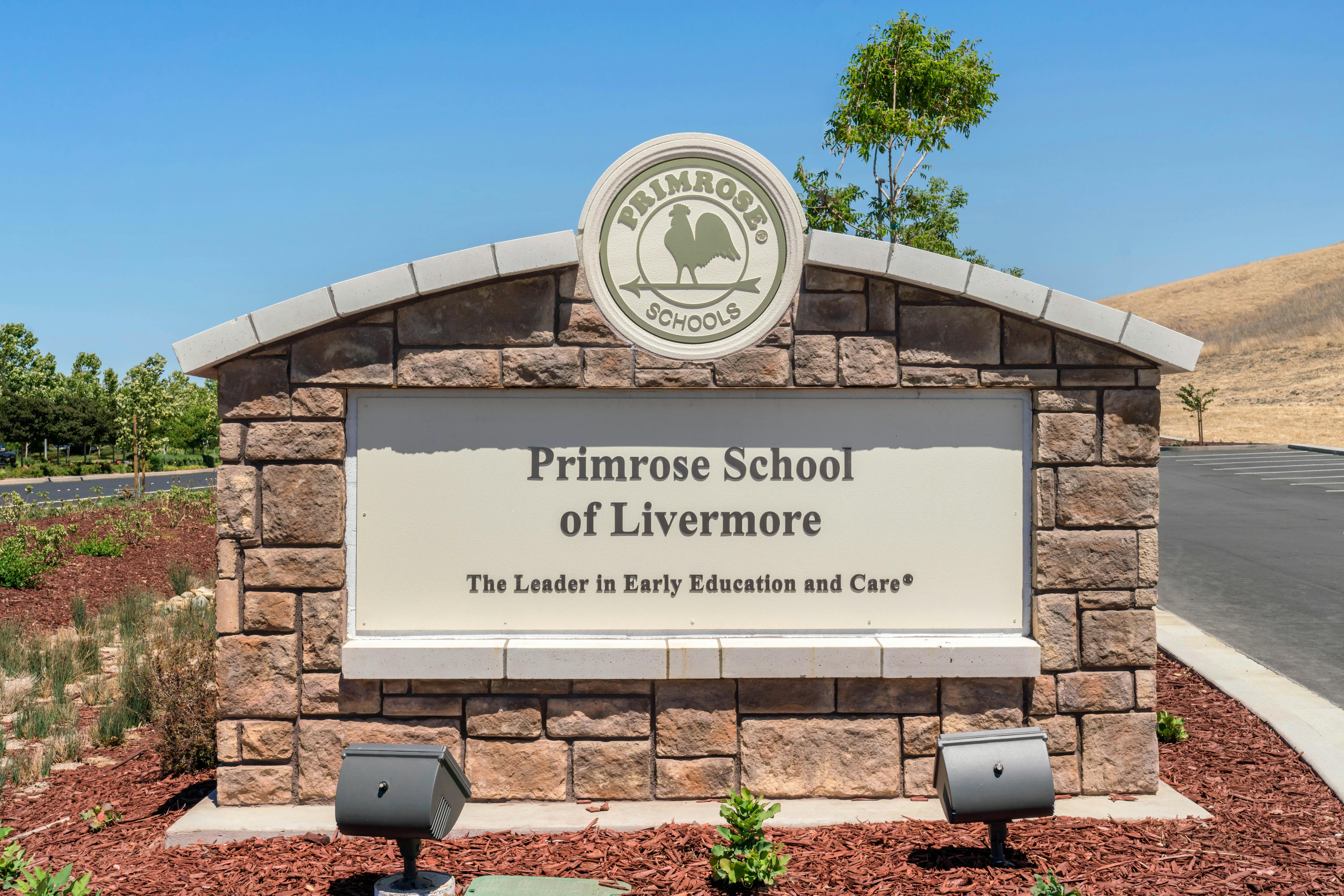 Sign for Primrose School of Livermore, The Leader in Early Education and Care