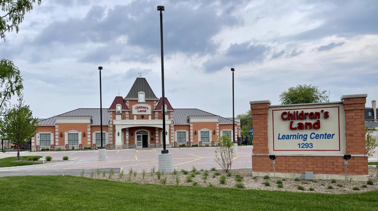 Children's Land Learning Center building and sign