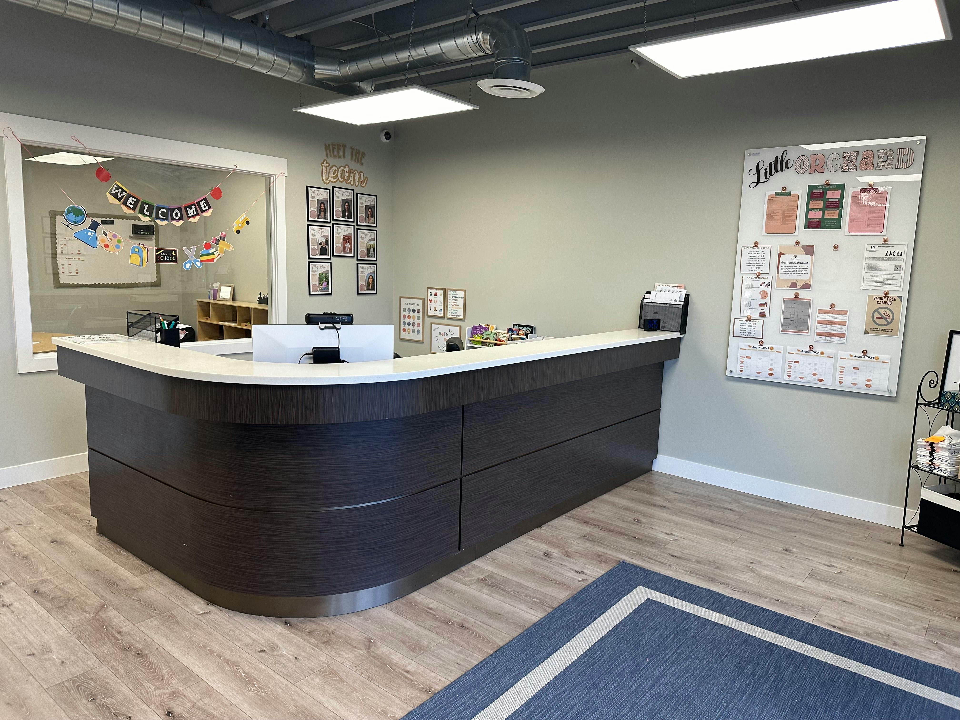 Reception desk in an office