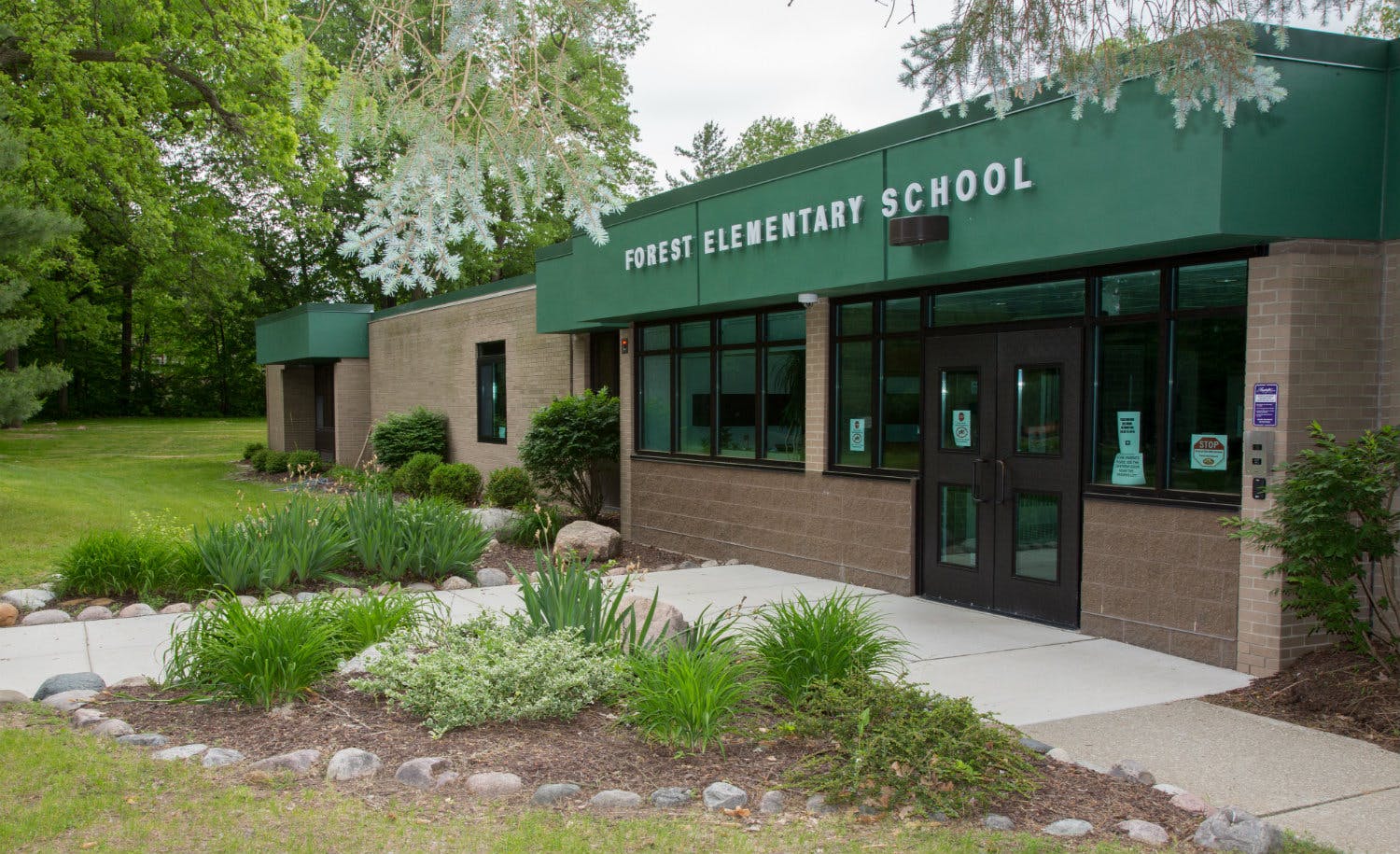 Forest Elementary School building entrance