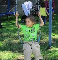 Child on a swing