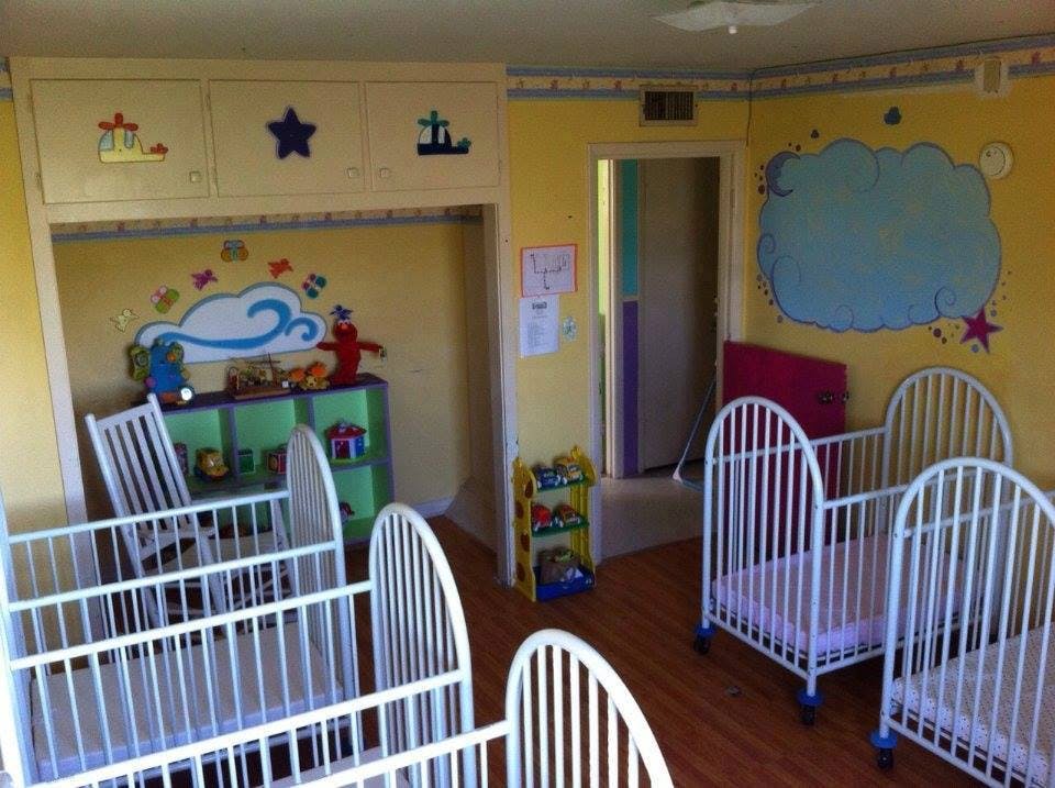 Cribs in a nursery room