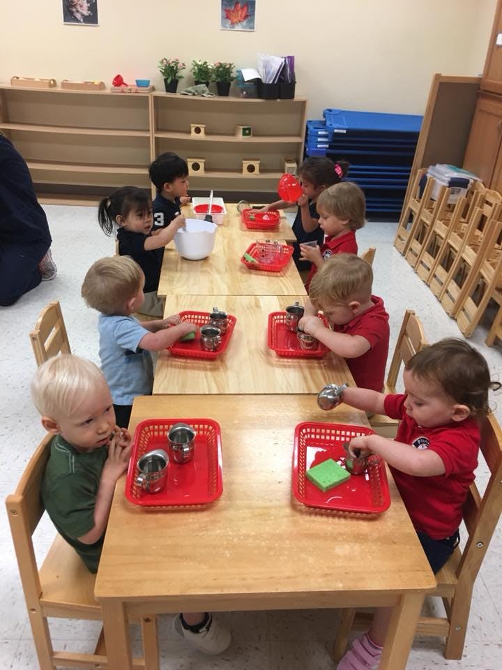 Children at a table in a classroom