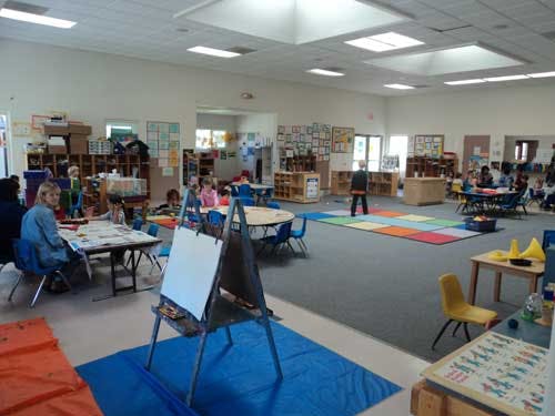 Children and adults in a classroom