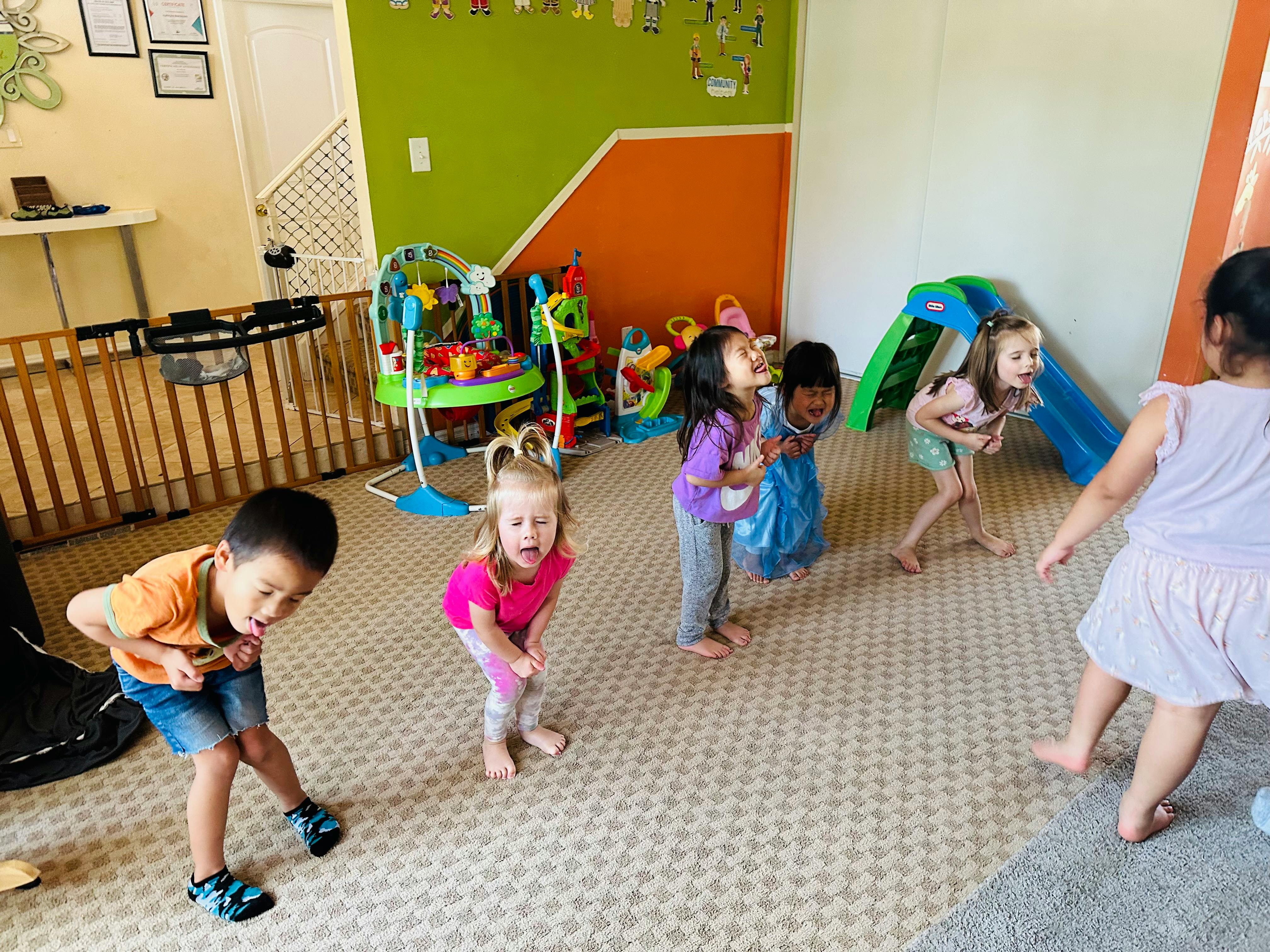 Group of children playing indoors