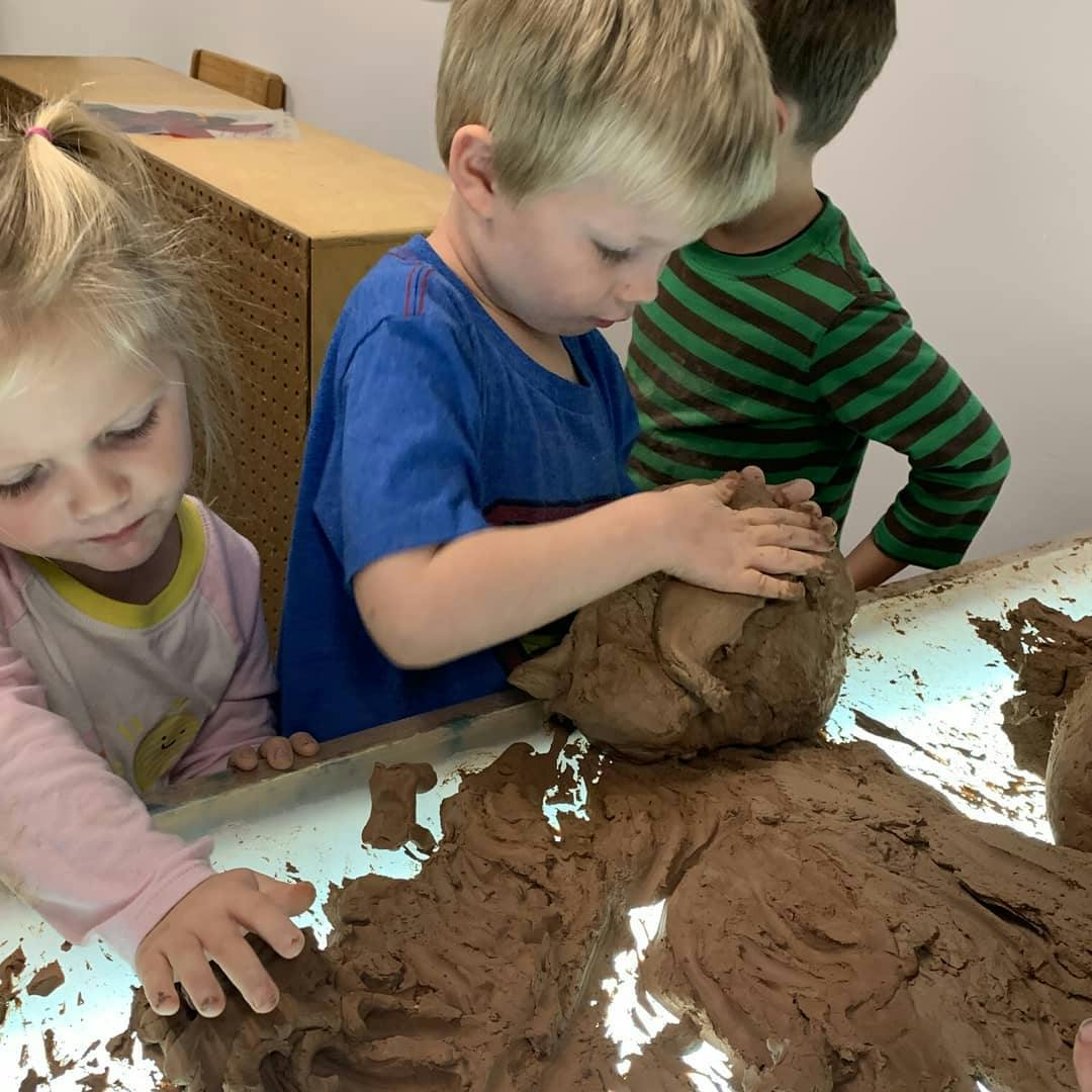 Children playing with mud