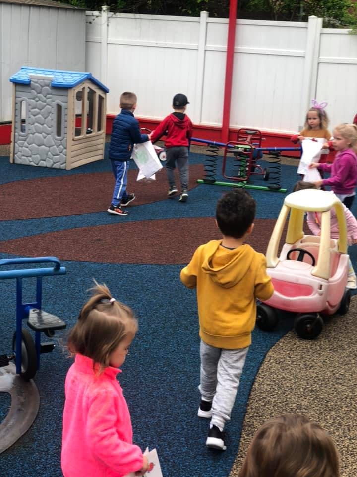 Children playing on a playground