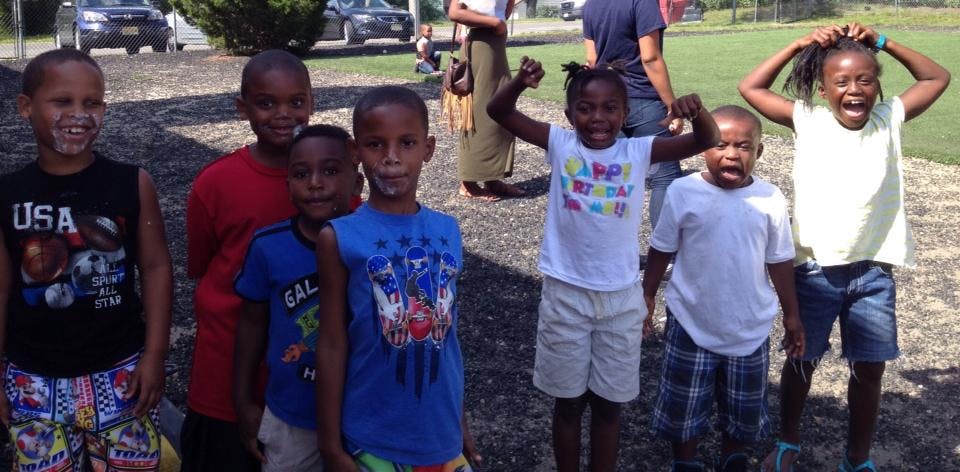 Group of children standing outdoors