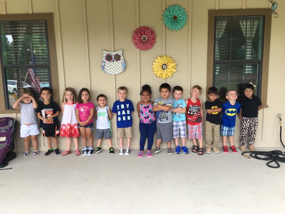 Group of children standing in a line