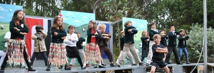 Children performing on a stage