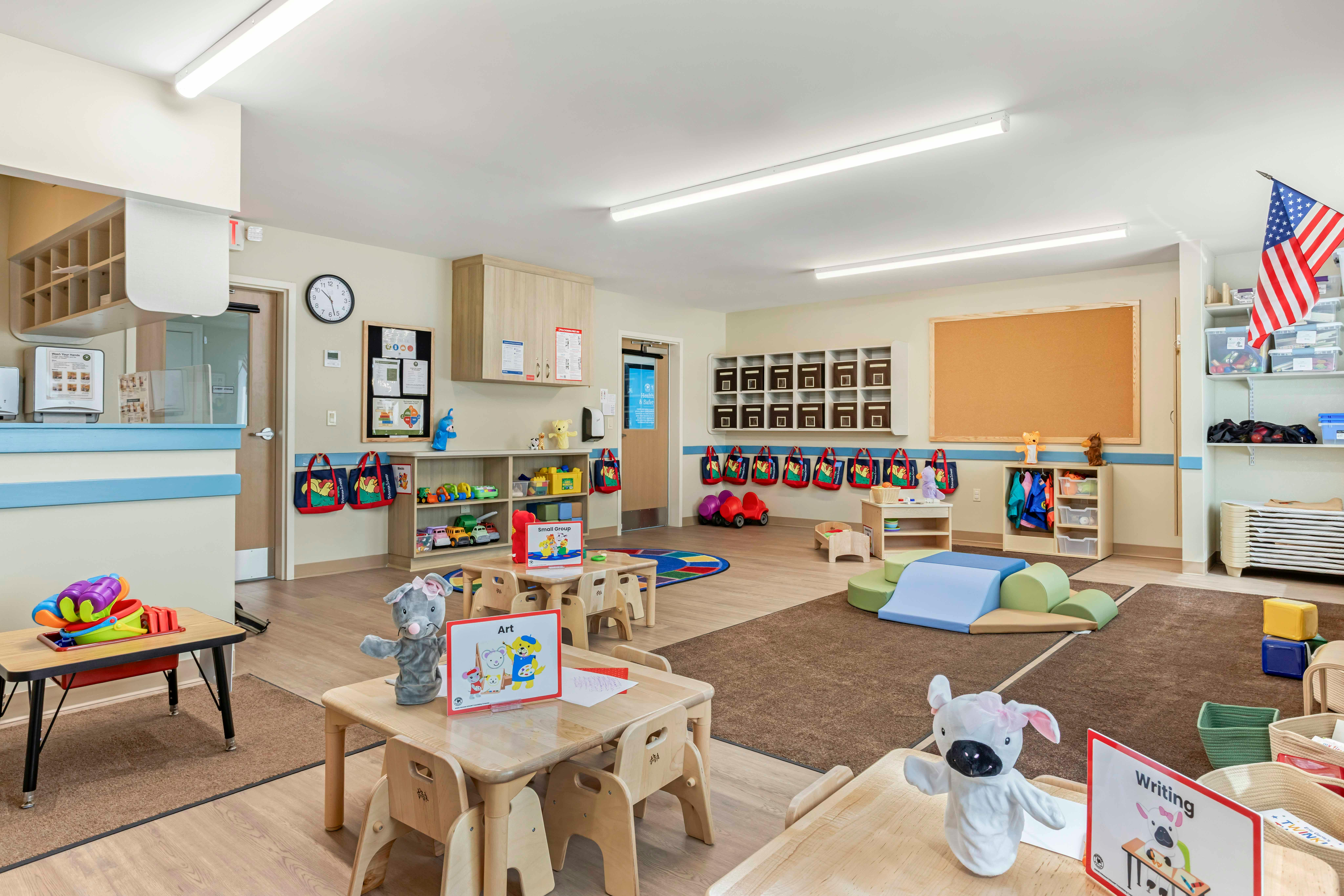 An empty early childhood education classroom