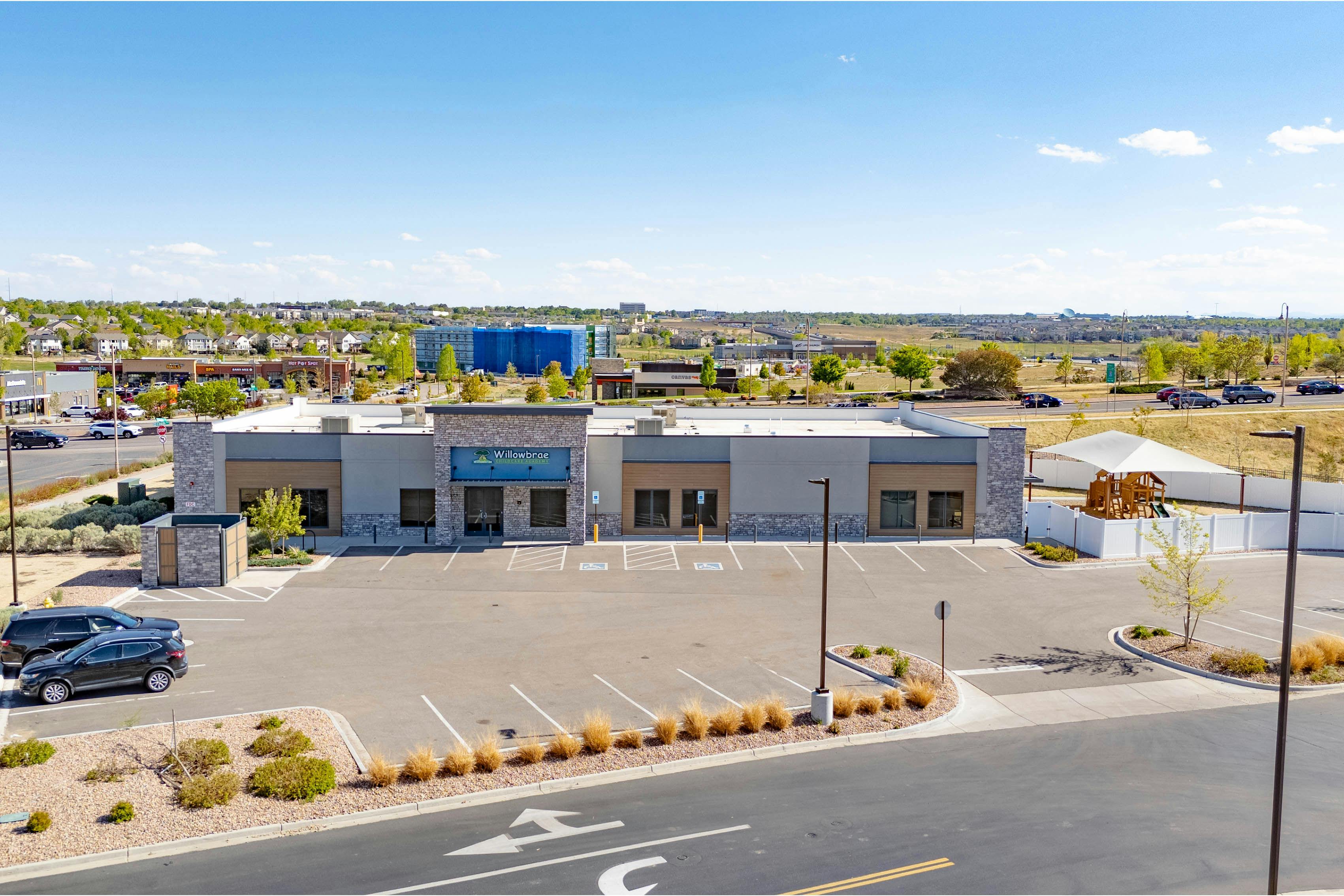 Willowbrae Childcare Academy building with an empty parking lot