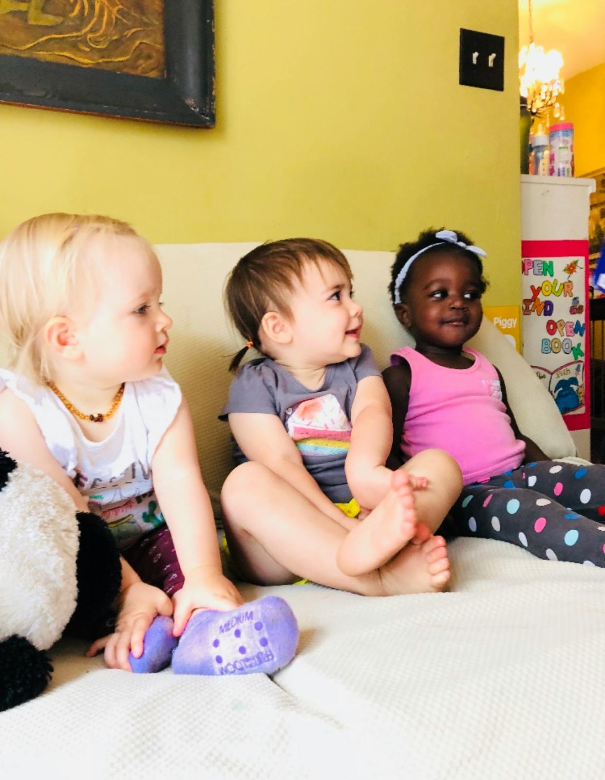 Three children sitting together