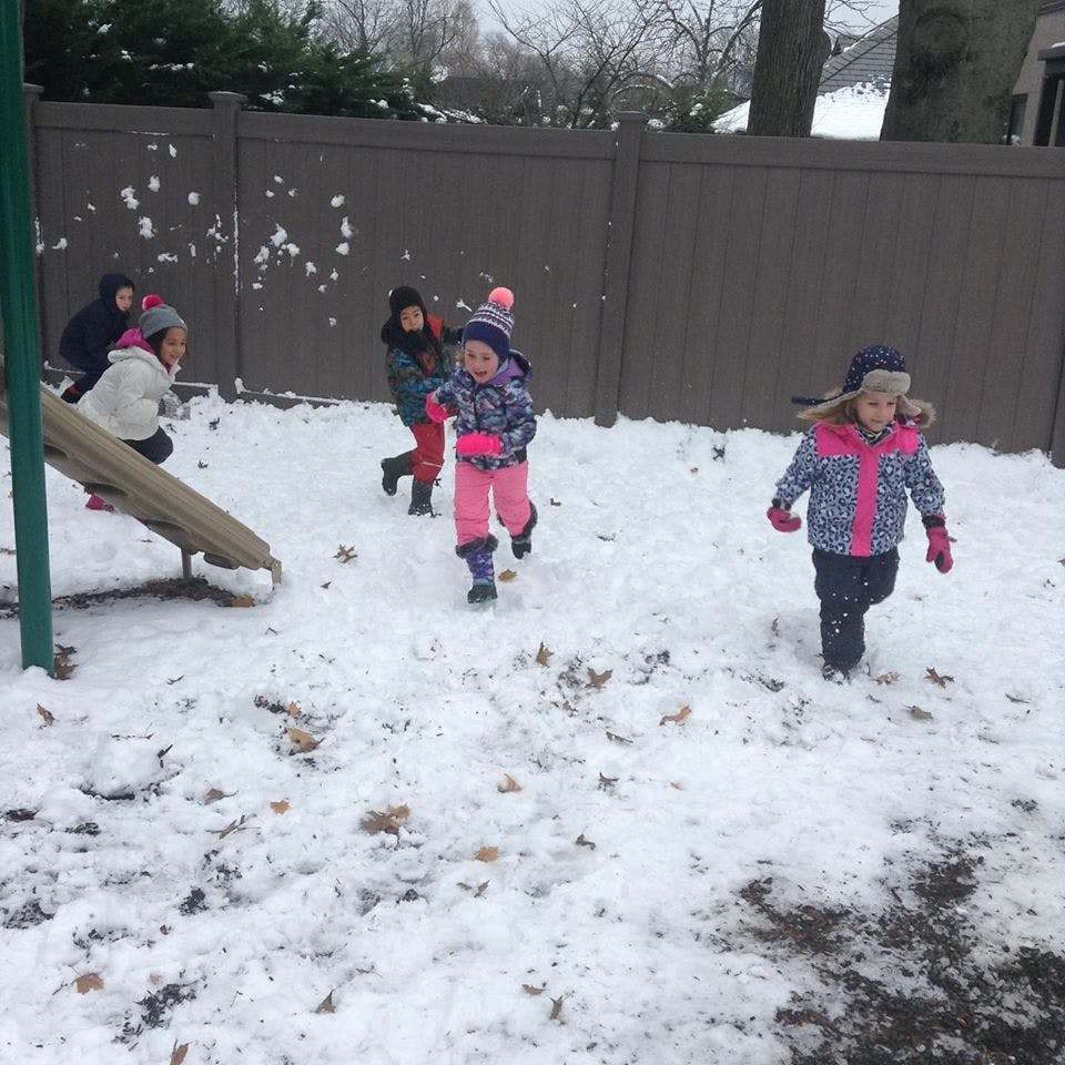 Children playing in the snow