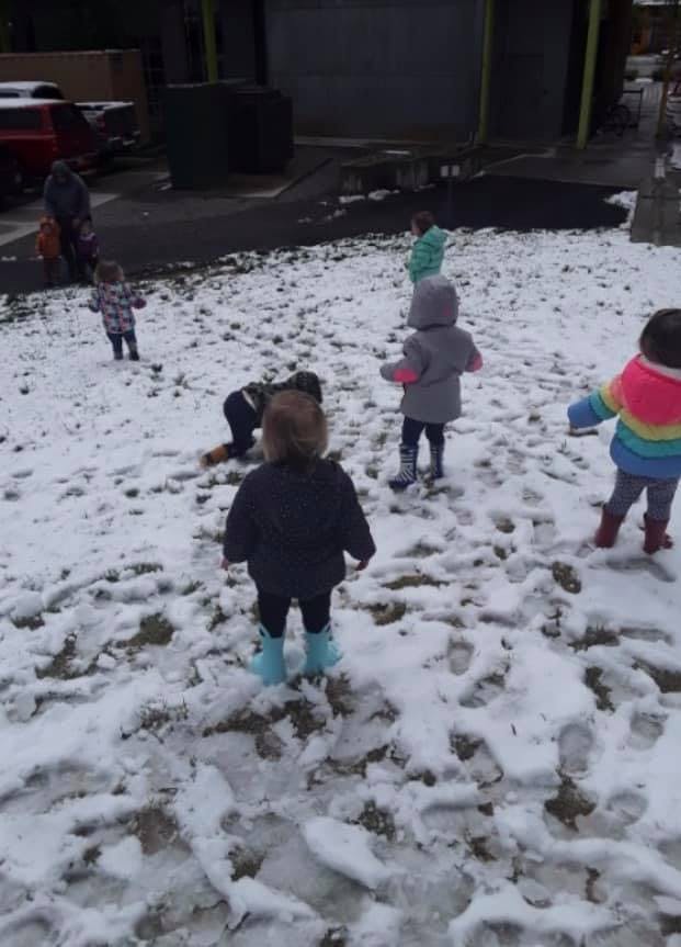 Children playing in the snow