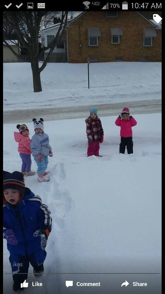 Children playing in the snow