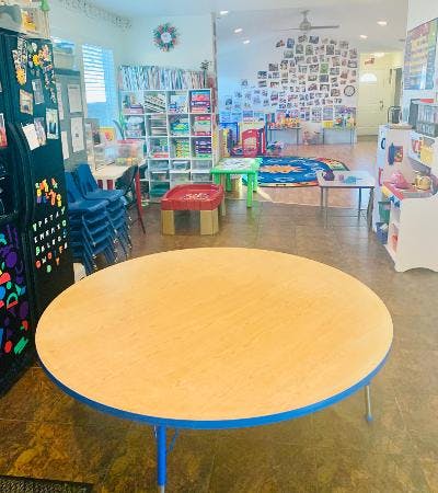 Round table in a classroom