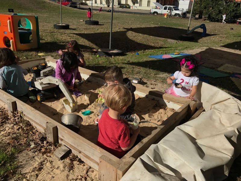 Children playing in a sandbox