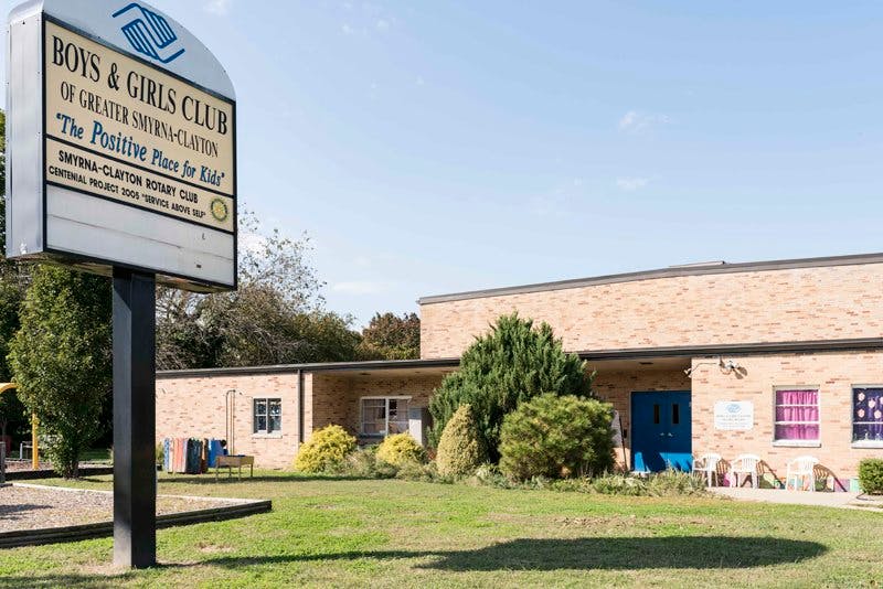 Boys & Girls Club sign in front of a brick building