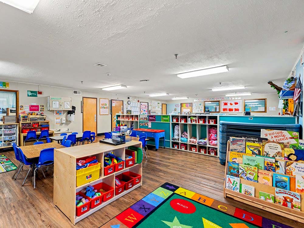 An empty early childhood education classroom
