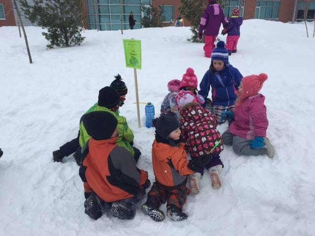 Children playing in the snow