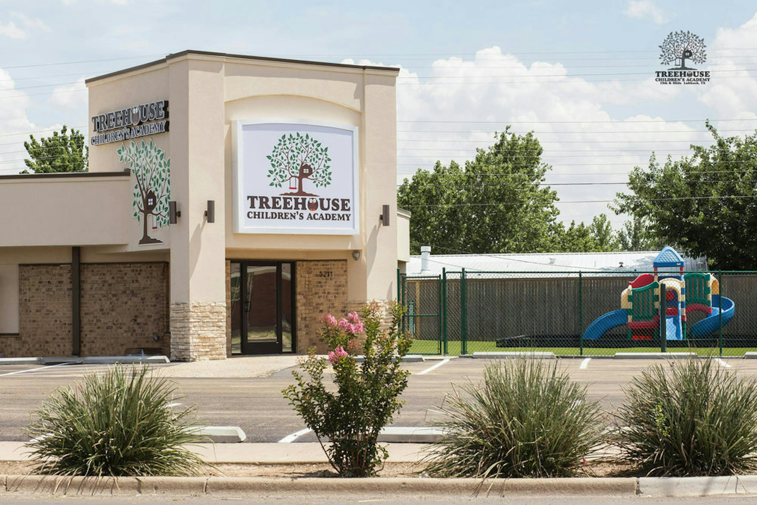 Treehouse Children's Academy building with playground