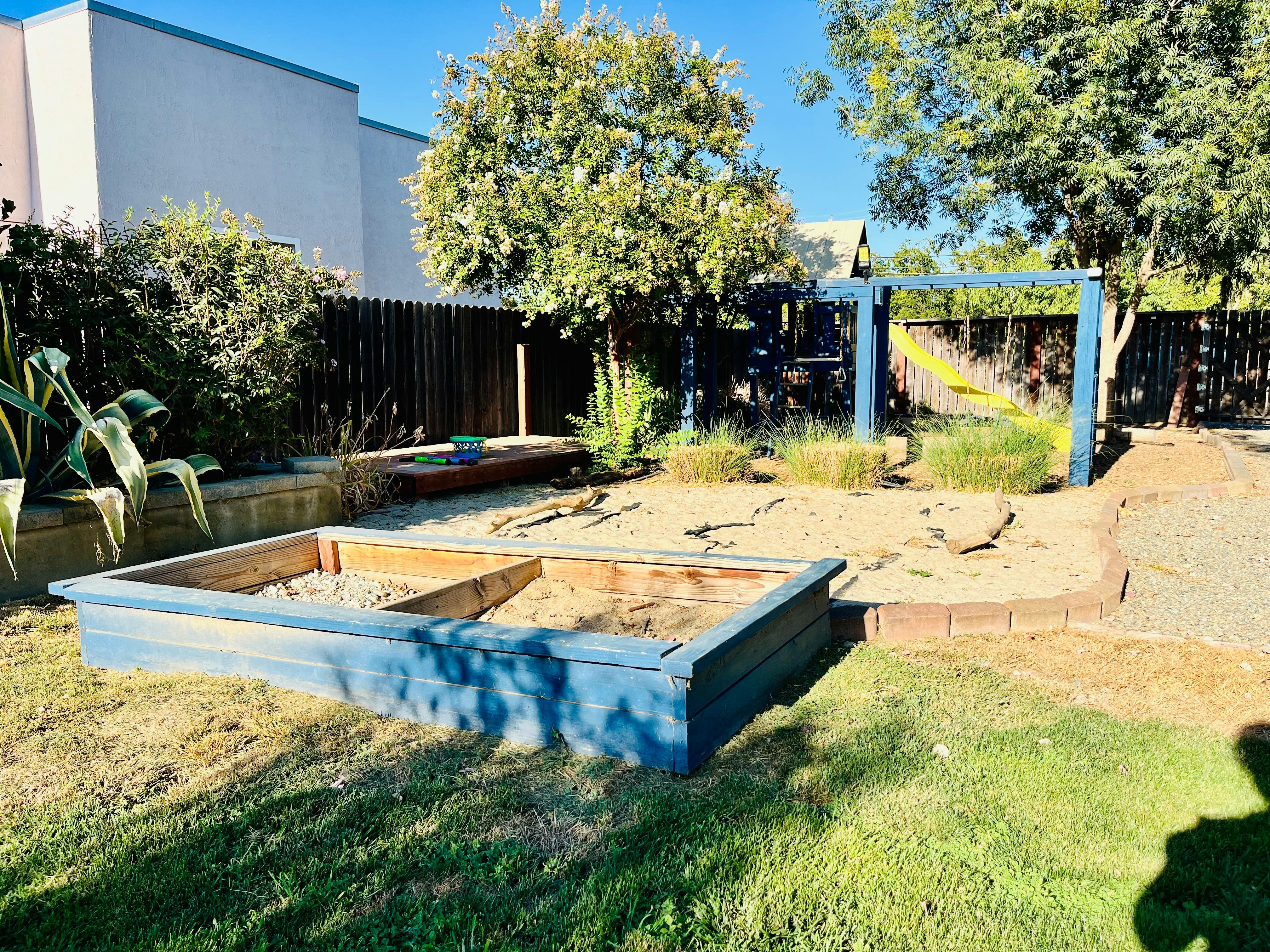 Empty sandbox in a playground area