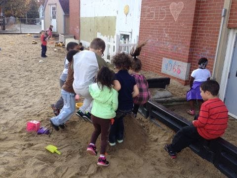 Children playing in a sandbox